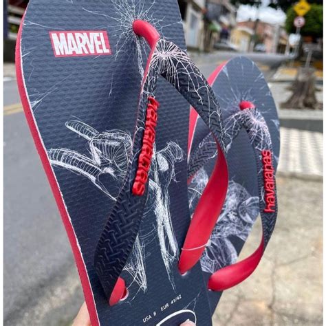 Chinelo Havaianas Top Premium Marvel Homem Aranha Escorrega O Pre O