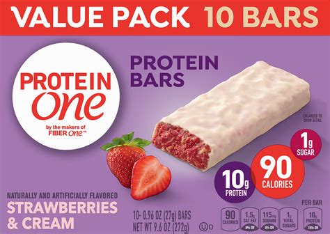 Protein One 90 Calorie Strawberries And Cream Bars 10 Ct