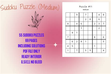 Sudoku Medium Level Puzzle Graphic by Sadia Design House · Creative Fabrica