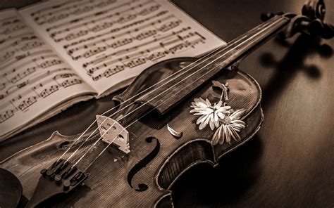 Wallpaper Retro Style Violin Music Score X Picture Image