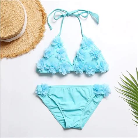 Sexy Flowers Bandage Pink Bikini Set Women Swimsuit Push Up Mini