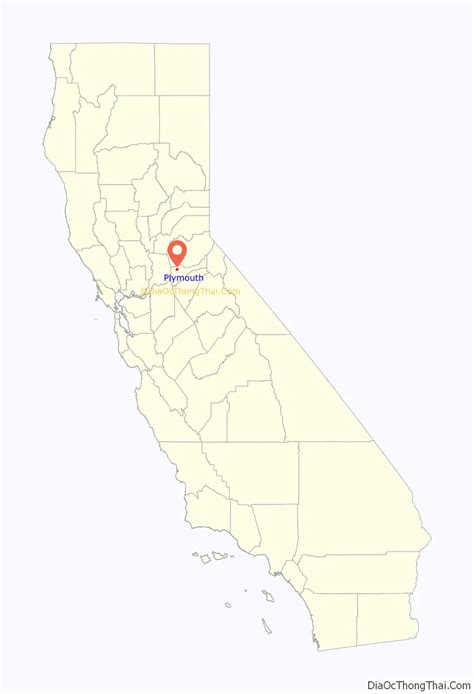 Map of Plymouth city, California