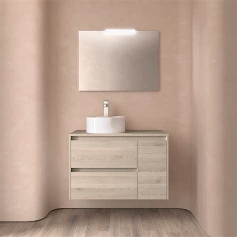 Mueble De Ba O Noja Cajones Y Puerta Derecha Natural Encimera