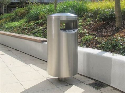 Zenith® Stainless Steel Litter Bin Furnitubes Esi External Works