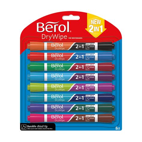 Buy Berol Dry Wipe Dual Ended Chisel Tip Whiteboard Marker Assorted