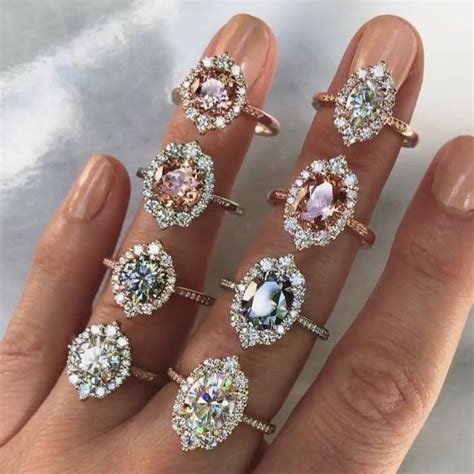 Vintage Inspired Halo Rings By Kristin Coffin Jewelry Featuring Iconic