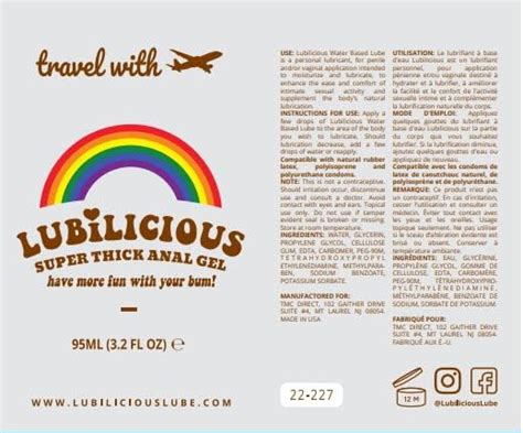 Lubilicious Jelly Water Based Lubricant Super Thick Anal Lube Water