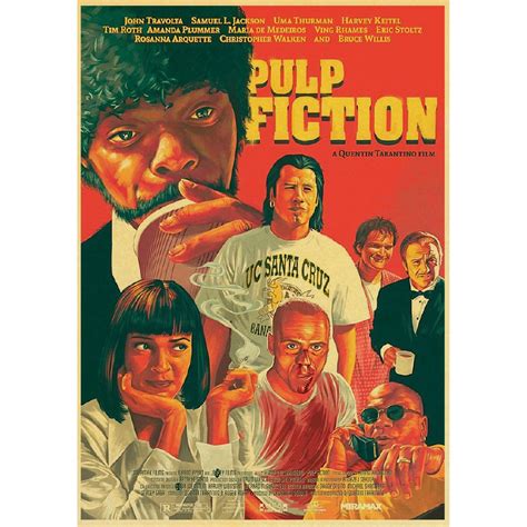 Filme Vintage Clássico Joker Pulp Fiction Parasite Retro Poster Kraft