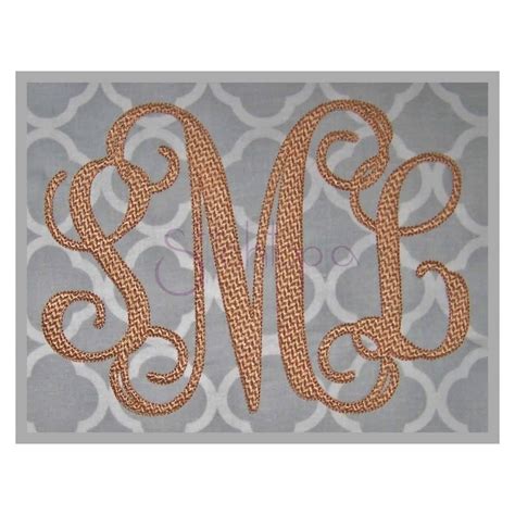 Interlocking Vine Embroidery Font Design Multiple Sizes Machine