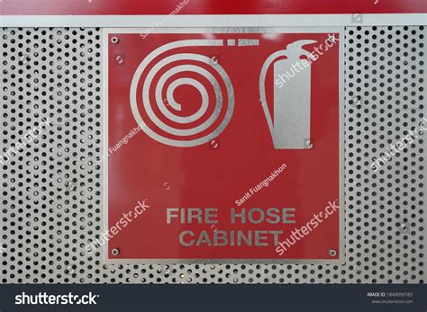 fire hose cabinet red safety sign stock photo  shutterstock