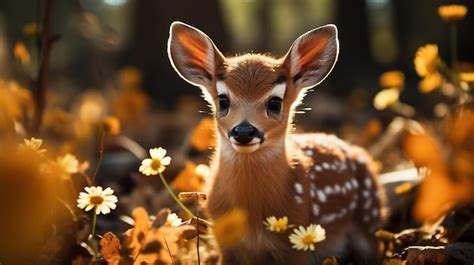 Premium AI Image | baby deer HD 8K wallpaper Stock Photographic Image