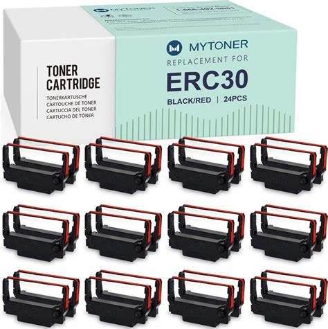 24 Pack ERC30 ERC 30 ERC 30 34 38 B R Black Red Compatible With Ink