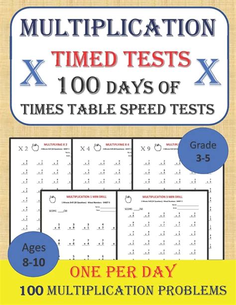 Multiplication Timed Tests 100 DAYS Of Times Table Speed Tests