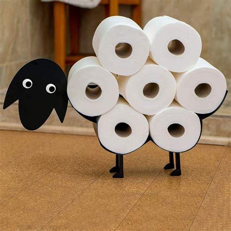 Marco Paul Sheep Toilet Roll Holder Black Metal Sheep Loo Paper Holder