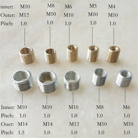 10pieces Lot M4 5 6 To M10 M8 To M10 M10 To M12 M14 Threaded Hollow