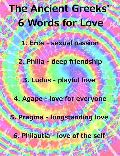 Six Ancient Greek Words For Love | Greek words for love, Greek words ...