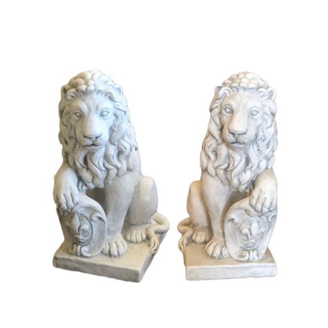 Statue Deux Lion Droit Et Gauche En Grc Sg La Belle Fa Ade