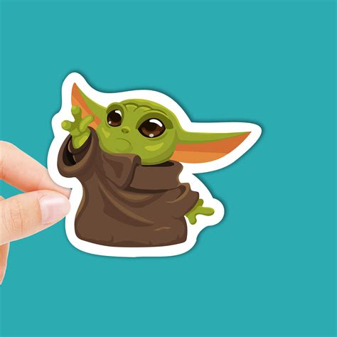 Baby Yoda Sticker Waterproof Vinyl Decal 3in