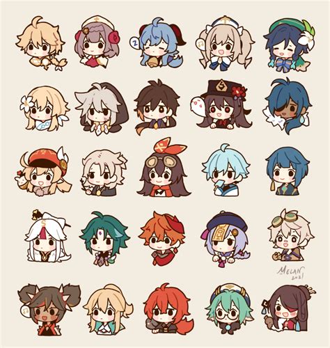 Genshin Impact Original Artist Melan Twitter Melanbread · Chibi