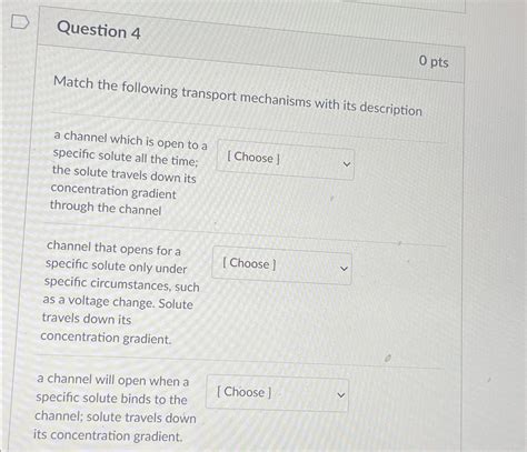 Solved Question Ptsmatch The Following Transport Chegg