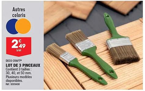 Promo Lot De 3 Pinceaux Déco Craft chez Aldi iCatalogue fr