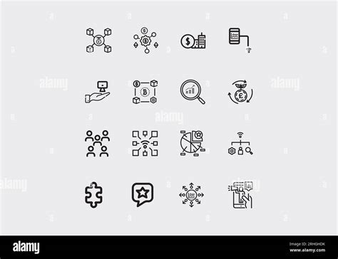 Finance And Business Line Icons Collection Big Ui Icon Set In A Flat Design Stock Vector Image