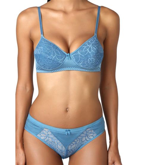 Buy Bodyline Blue Bra And Panty Sets Online At Best Prices In India Snapdeal