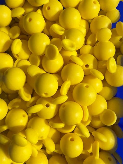 Silicone 12 MM Yellow Mickey Mouse Beads High Quality CRAFT SUPPLY