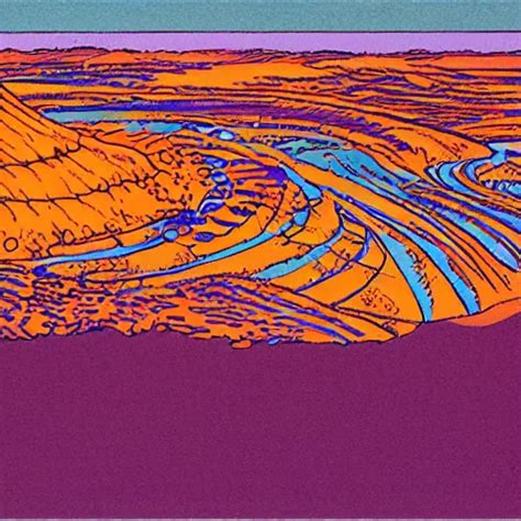 Illustration Of Gran Canaria Jean Giraud Moebius Stable Diffusion