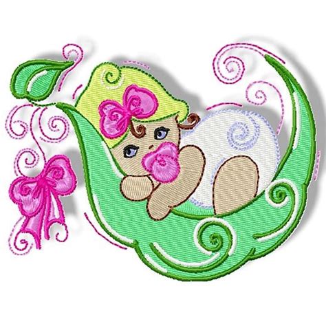 Sweet Pea Baby Girl Machine Embroidery - Pam's Embroidery Designs