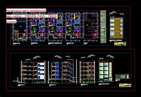 Huancayo Peru Residencial San Carlos Dwg Projesi Autocad Projeler