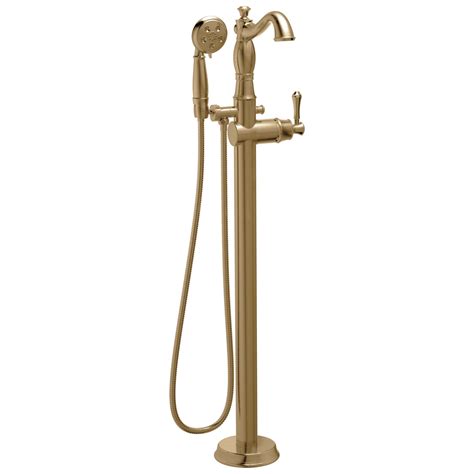 Delta Cassidy Freestanding Floor Mount Tub Filler Faucet With Sprayer