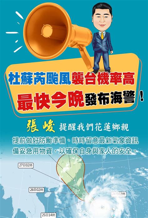 「杜蘇芮」颱風來勢洶洶｜議長張峻提醒鄉親加強防颱 東台灣新聞網