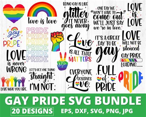 Gay Pride Svg Bundle LGBT Svg Bundle Gay Svg Pride Svg Rainbow Svg