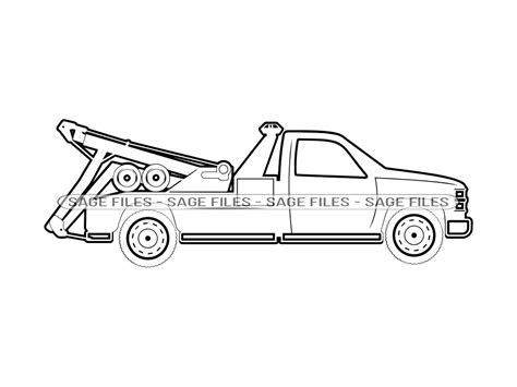 Tow Truck Outline Svg Tow Truck Svg Tow Truck Clipart Tow Etsy Images