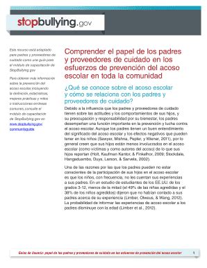 Fillable Online Papel De Los Padres Y Proveedores De Cuidado En Los