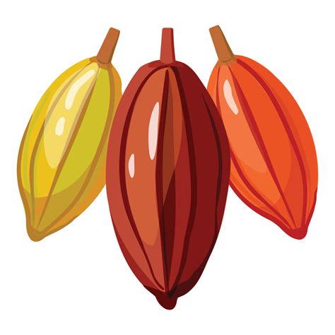 Vector De Dibujos Animados De Icono De Vaina De Rbol De Cacao Hoja De