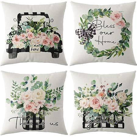 Amazon Cdwerd Spring Pillow Covers X Inch Set Of Fresh