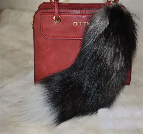 New Fashion Fox Tail Keychain 100% Real Fur Keychain New Hot Large Red ...