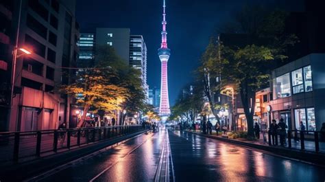 Premium AI Image | Night view of Tokyo Skytree