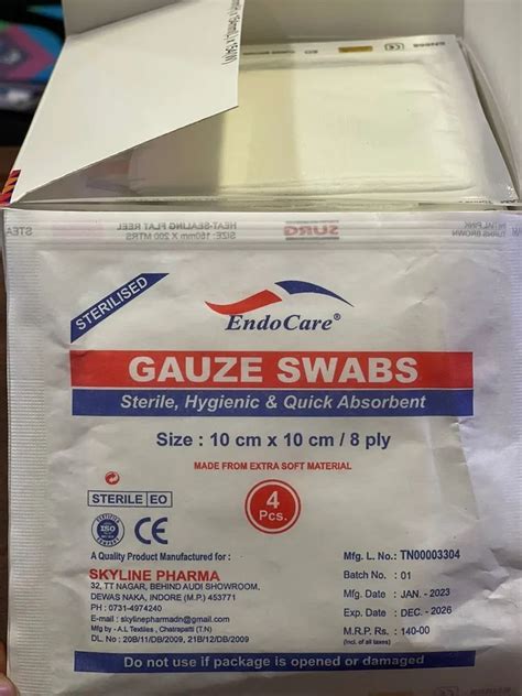 White Sterile Gauze Swab 8 Ply Bandage Size 90cm X 18m At 9 9 Pack