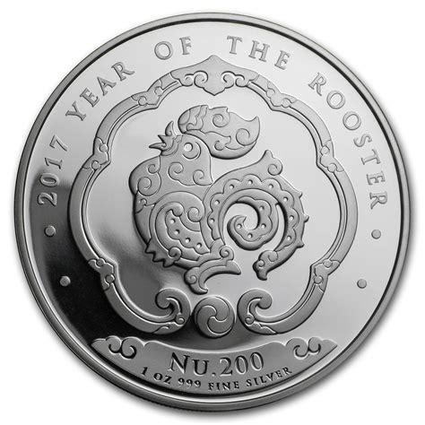 2017 Bhutan 1 Oz Silver Lunar Rooster BU Walmart