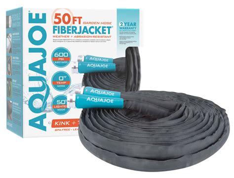 Aqua Joe 50 X 1 2 Ultra Flexible Kink Free Fiberjacket Garden Hose W