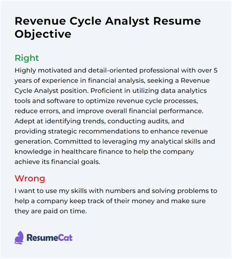 Top 18 Revenue Cycle Analyst Resume Objective Examples