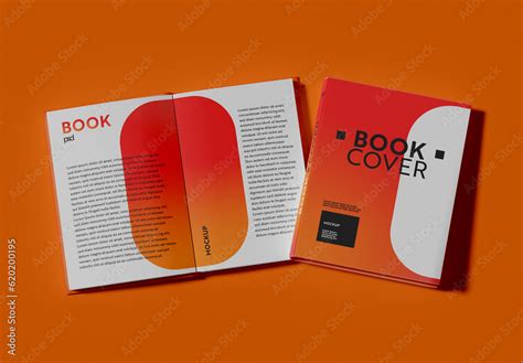 Top View Of Open And Cover Book Mockup Plantilla De Stock Adobe Stock