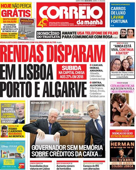 Capa Correio da Manhã 28 março 2019 capasjornais pt