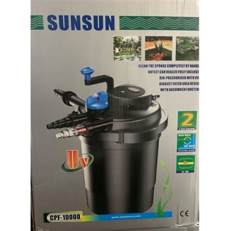 Sunsun Cpf10000 Pressure Pond External Filter Uv C 11 Watts Onyx Aqua Farm