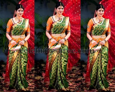 Bride In Green Kanjivaram Saree Saree Blouse Patterns