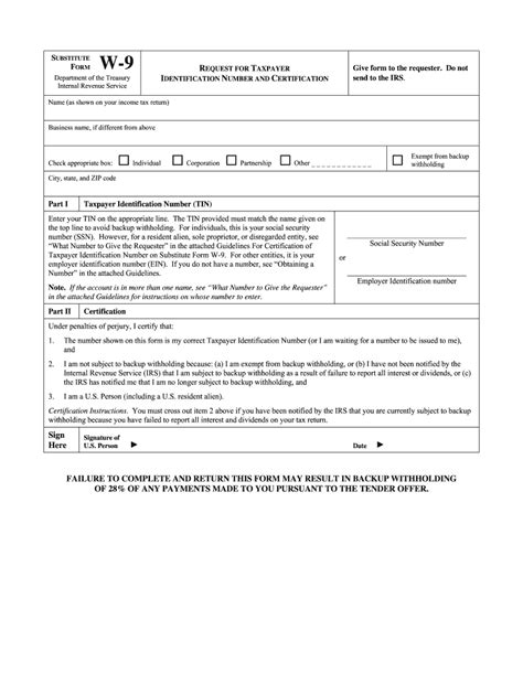 W 9 Form 2024 Printable