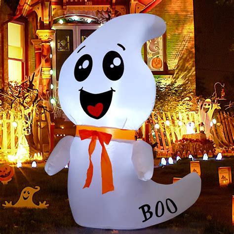 GOOSH Halloween Inflatable 4 FT Cute Inflatable Ghost Halloween Ghost ...